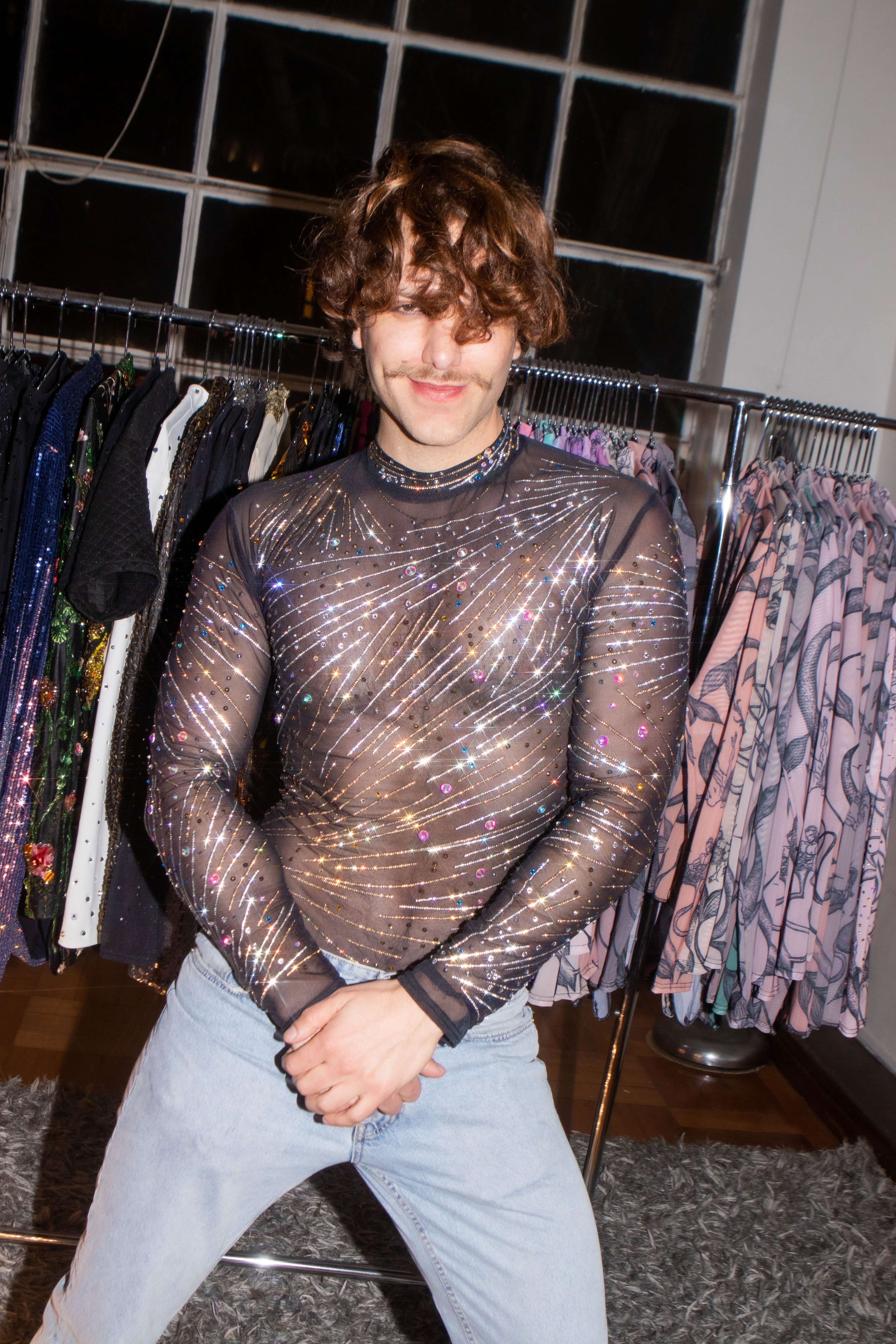 Starburst Embellished Long Sleeve Bodysuit
