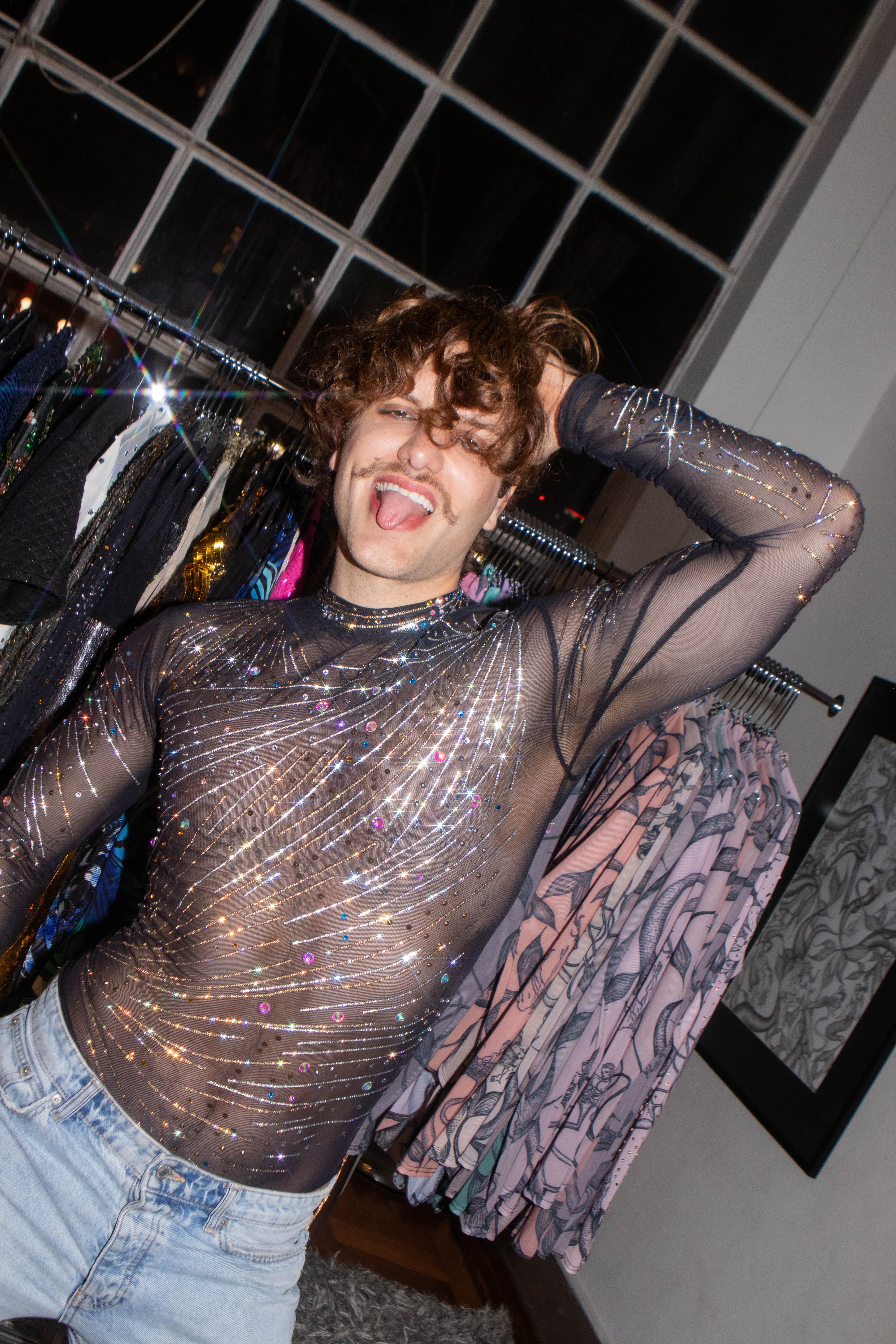 Starburst Embellished Long Sleeve Bodysuit