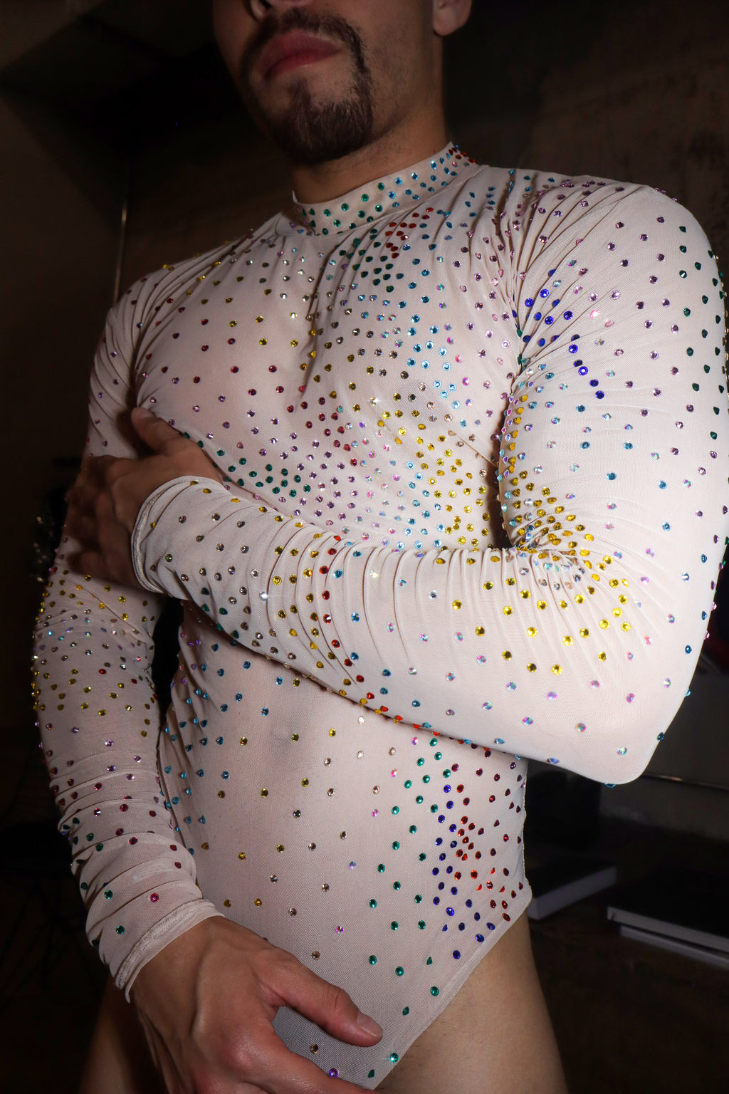 Starlight Embellished Long Sleeve Bodysuit