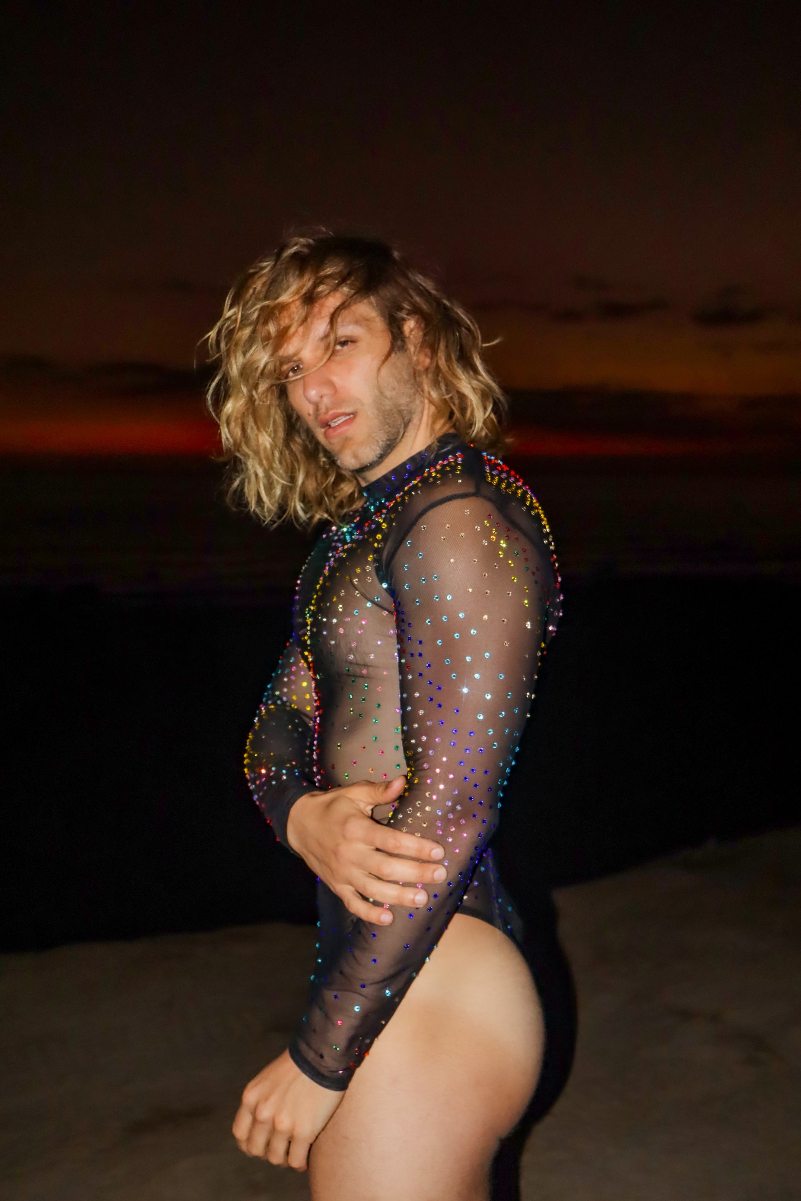 Starlight Embellished Long Sleeve Bodysuit