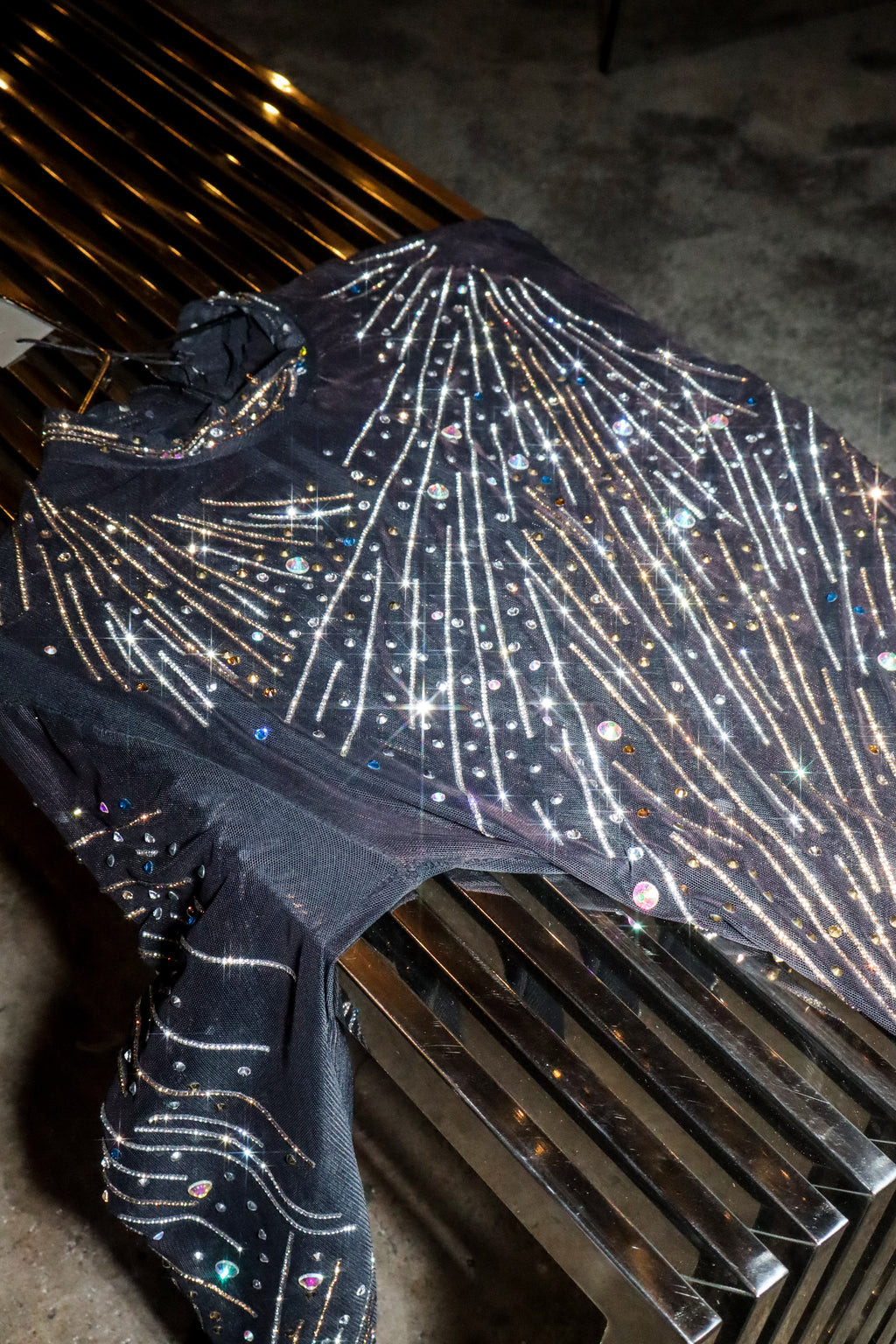 Starburst Embellished Long Sleeve Bodysuit
