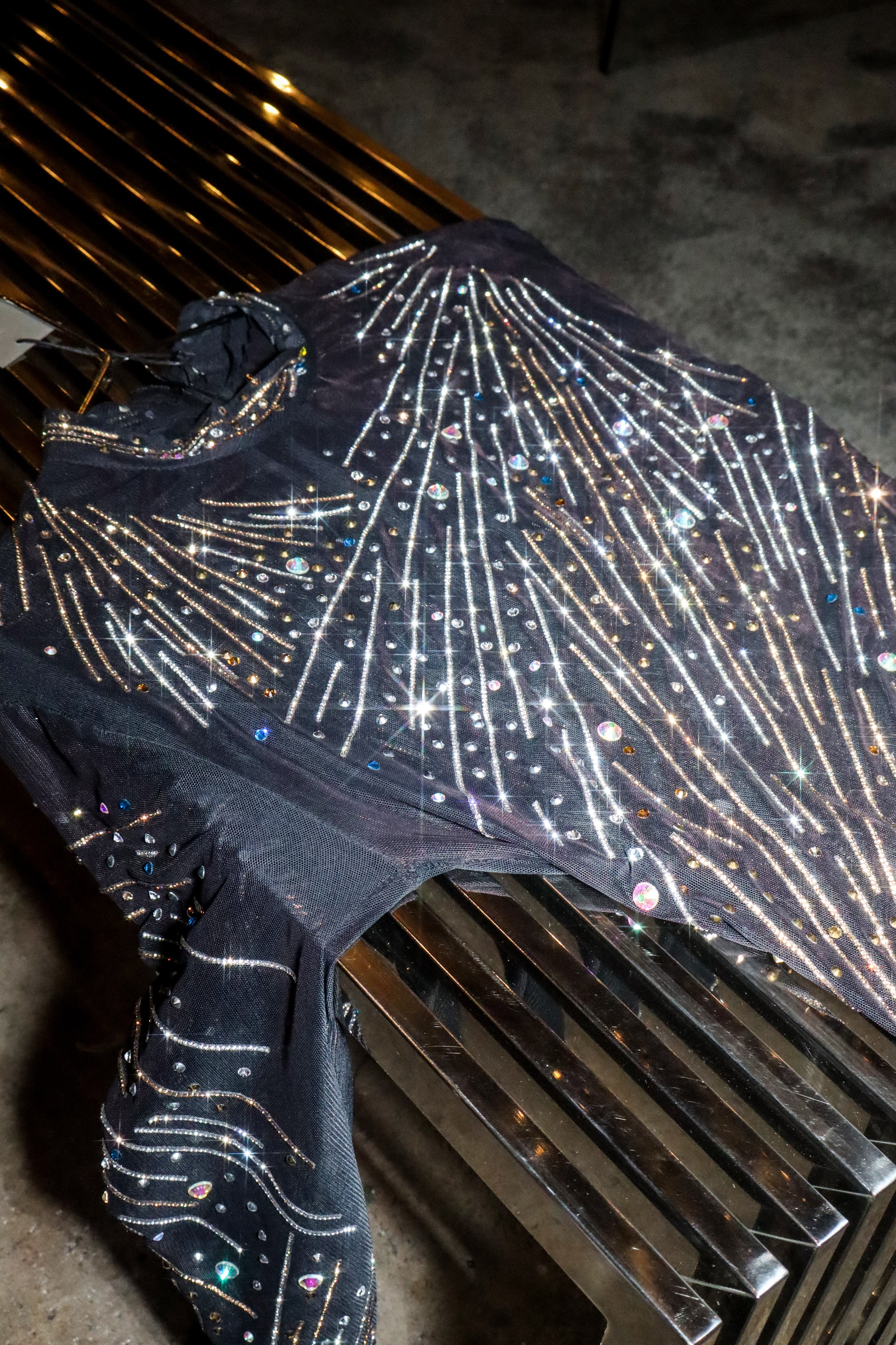 Starburst Embellished Long Sleeve Bodysuit