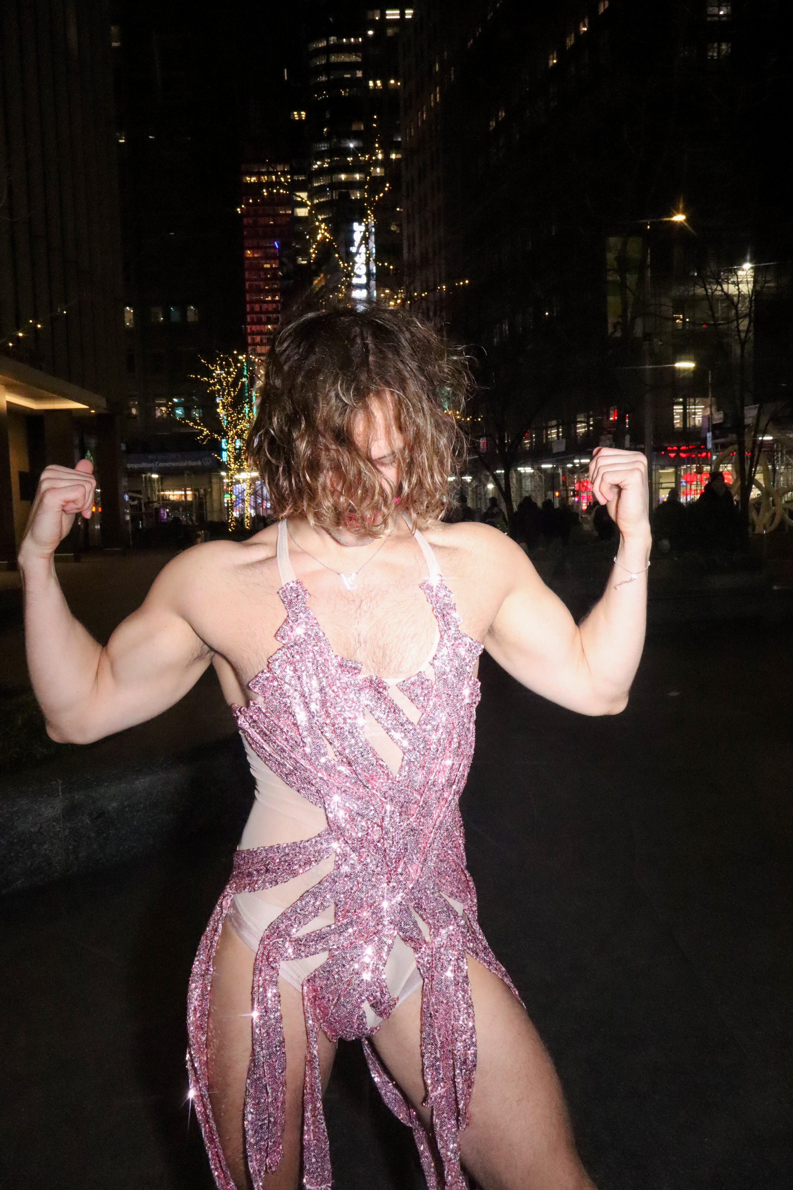 Pink Pony Sequined Bodysuit