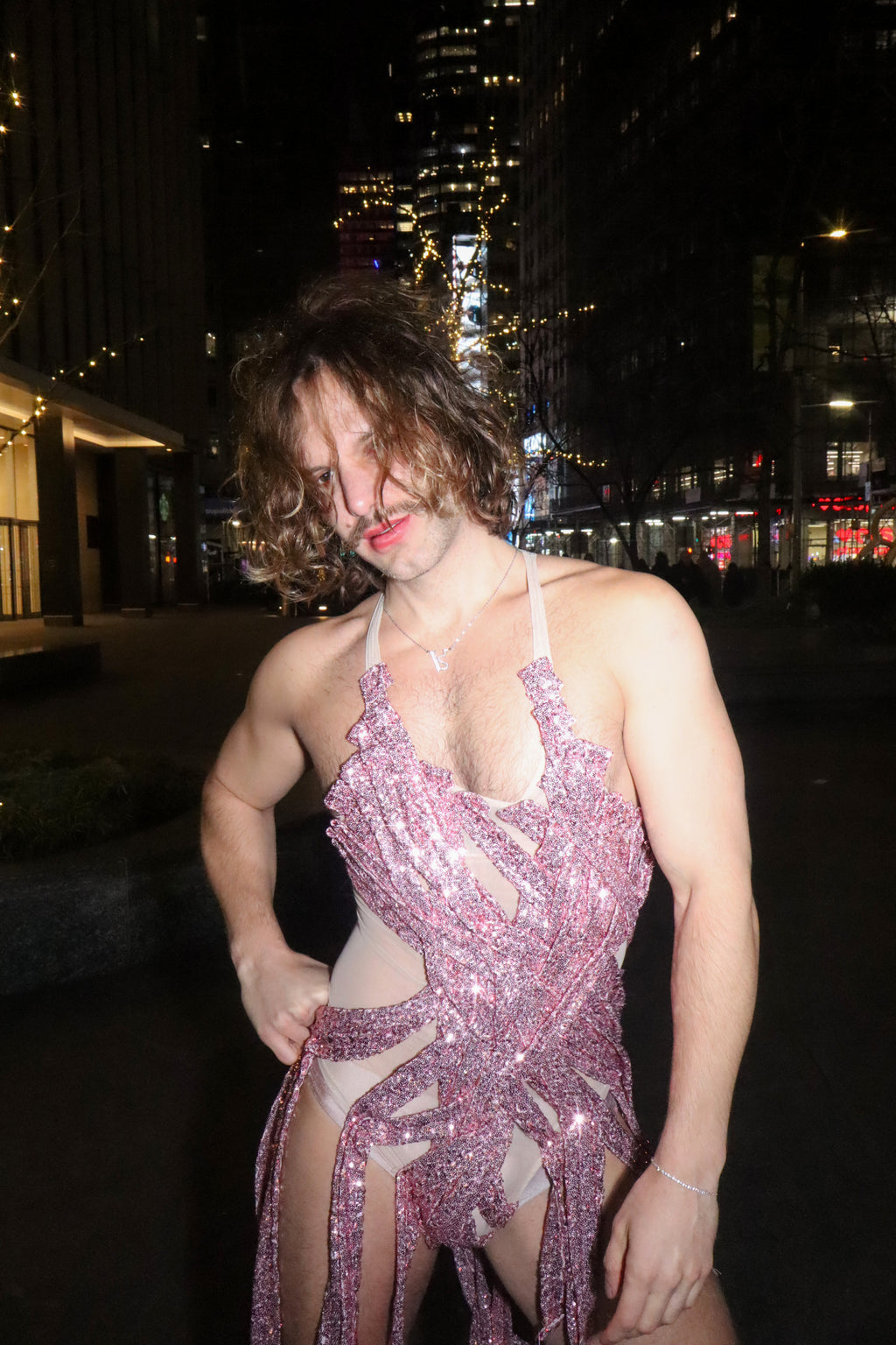 Pink Pony Sequined Bodysuit