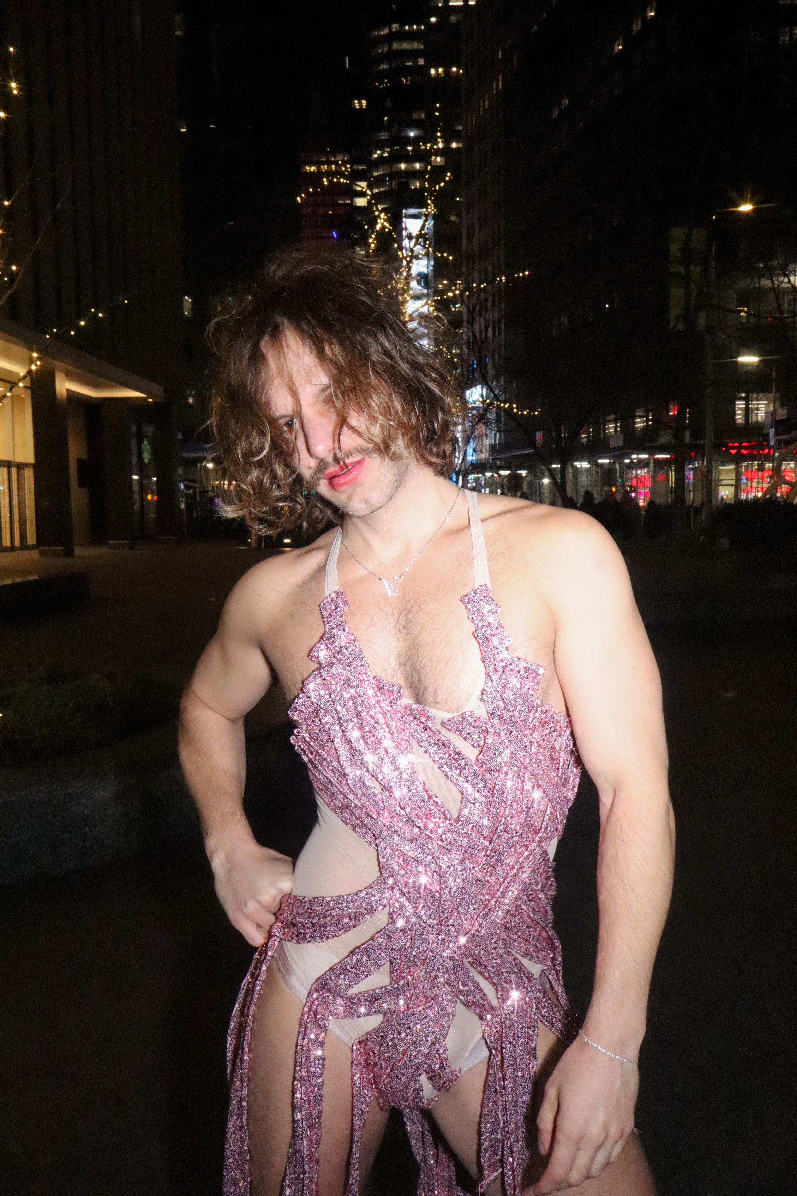 Pink Pony Sequined Bodysuit