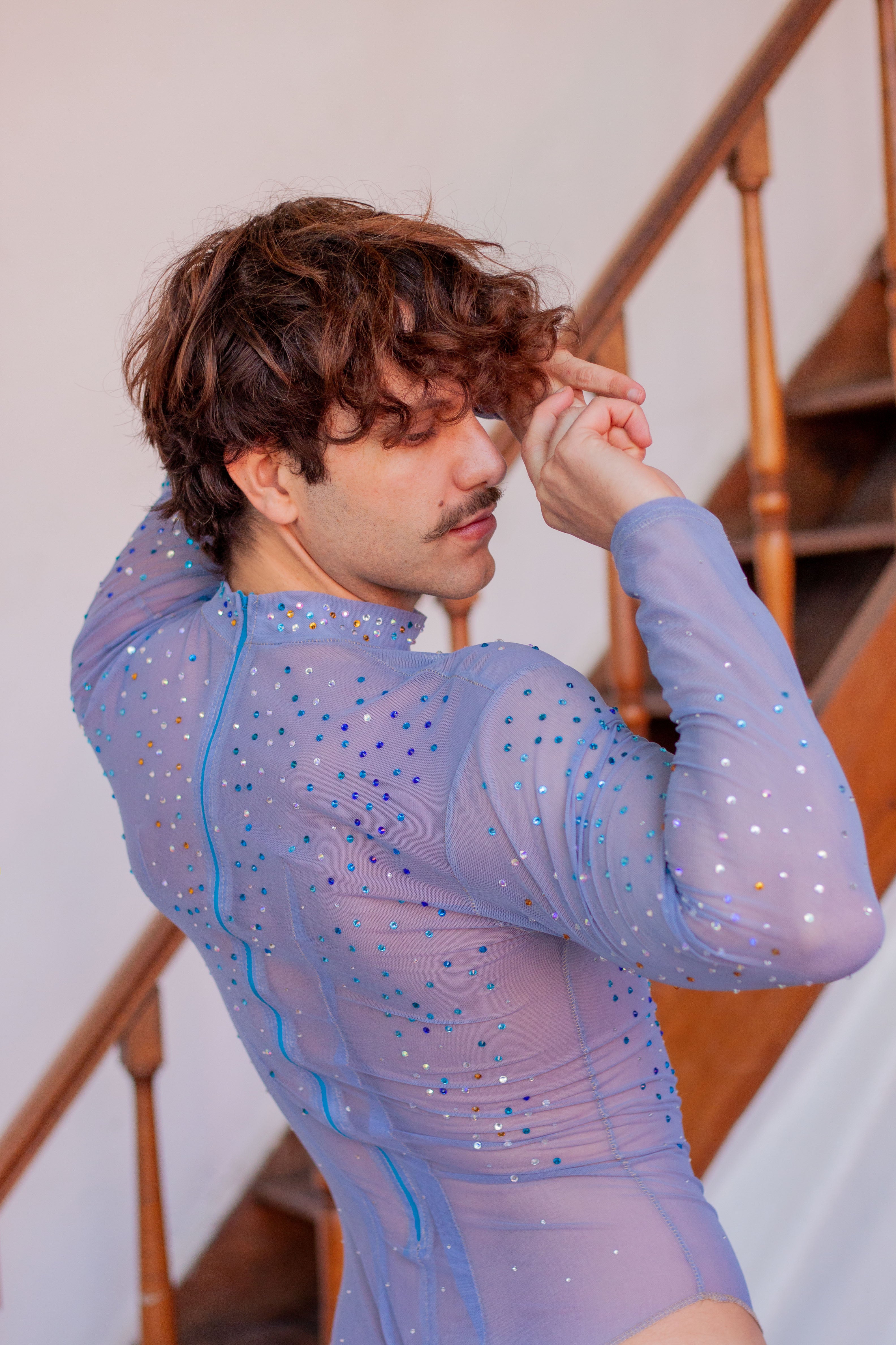 Lavender Sparkle Mesh Bodysuit