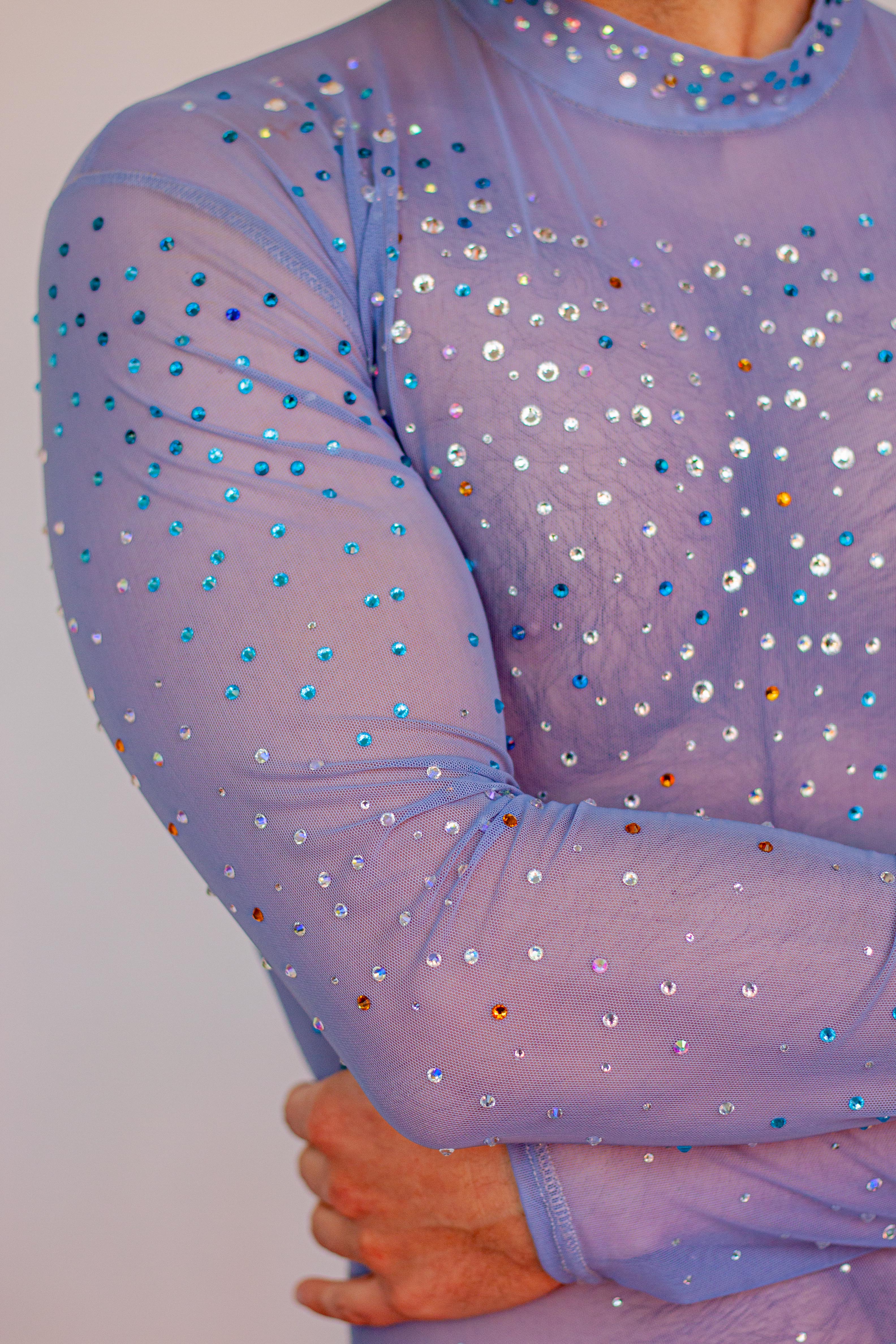 Lavender Sparkle Mesh Bodysuit