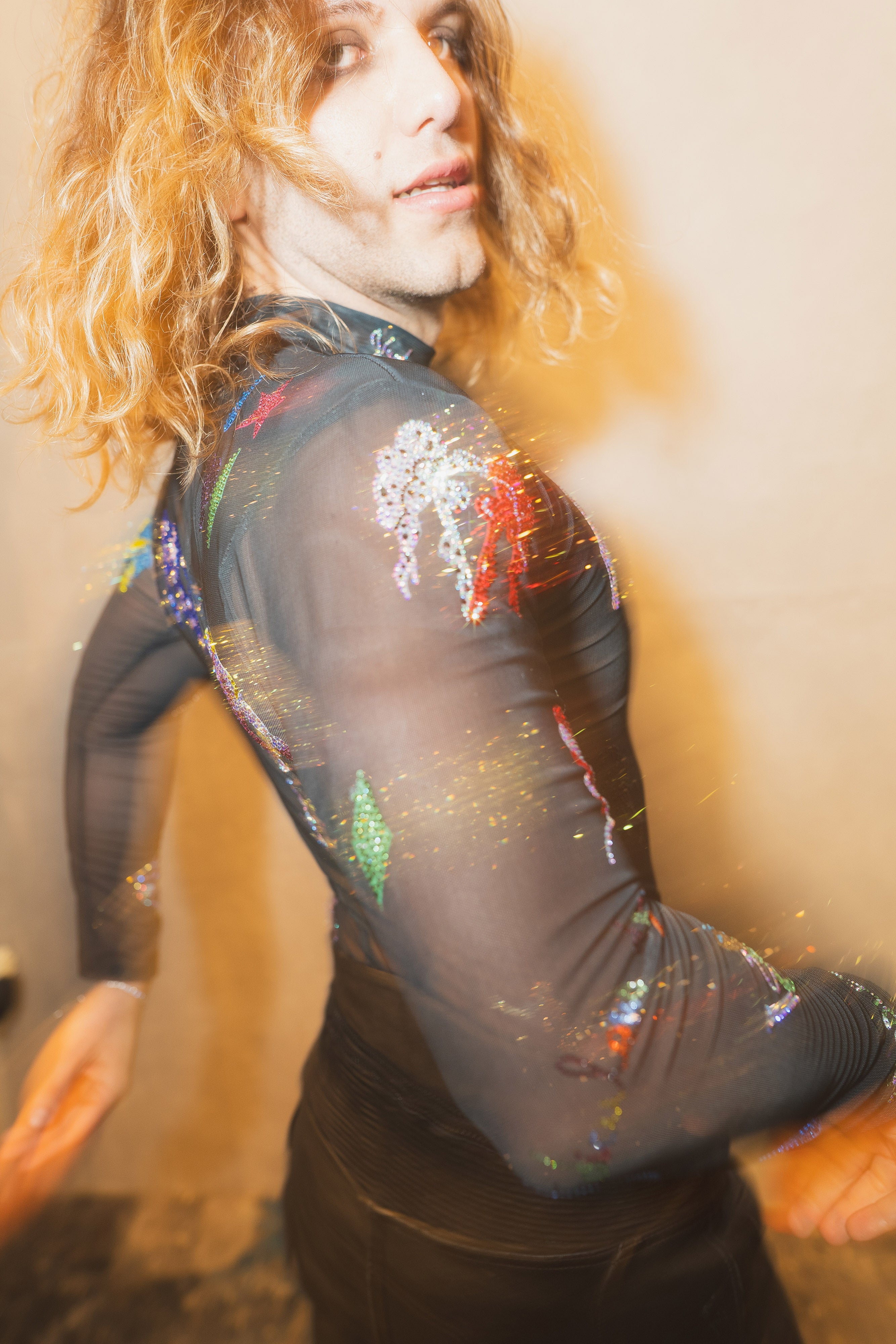 Cosmic Embellished Mesh Bodysuit